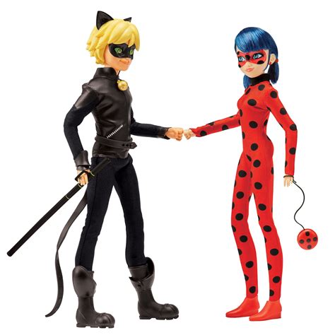 cat noir and ladybug dolls